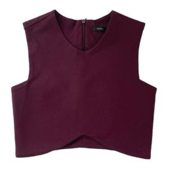Talula by Aritzia size L, Manzanita Bordeaux wine colored cropped sleeeless tank - Picture 1 of 5